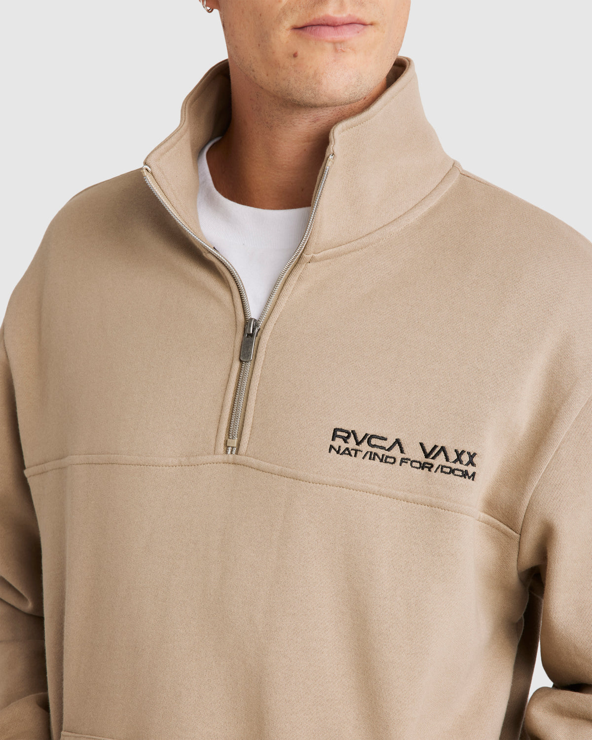 Mens United Half Zip Crew Neck