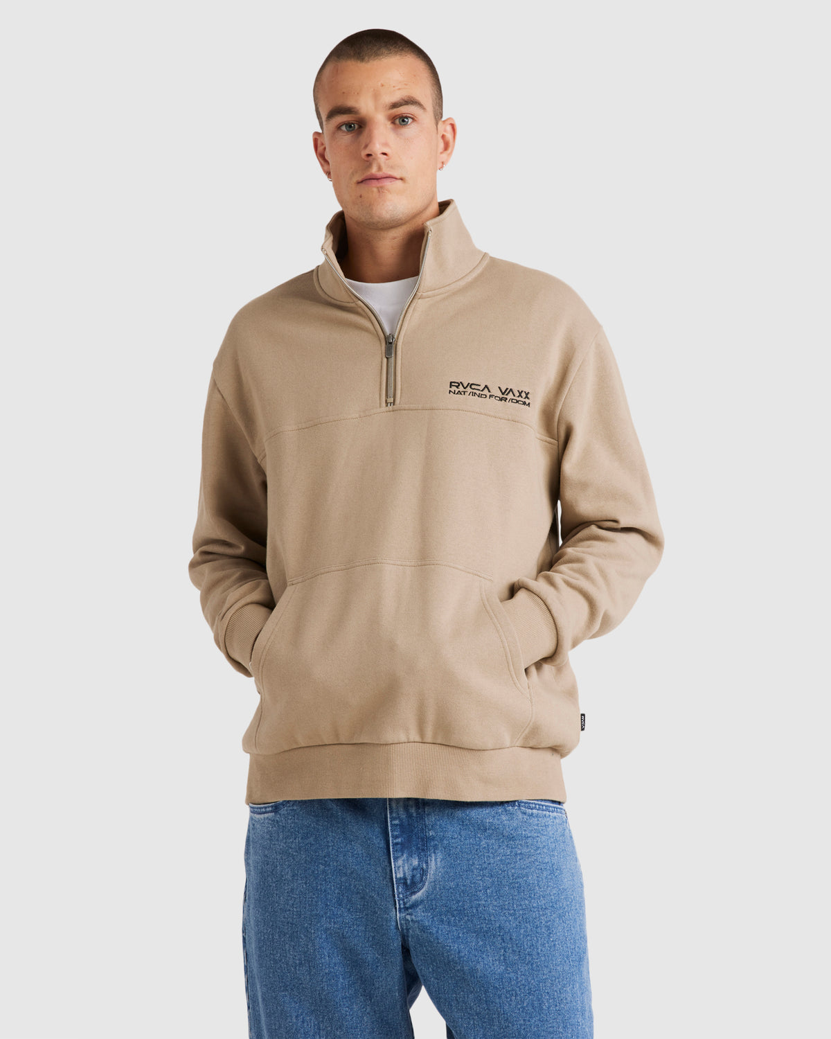 Mens United Half Zip Crew Neck