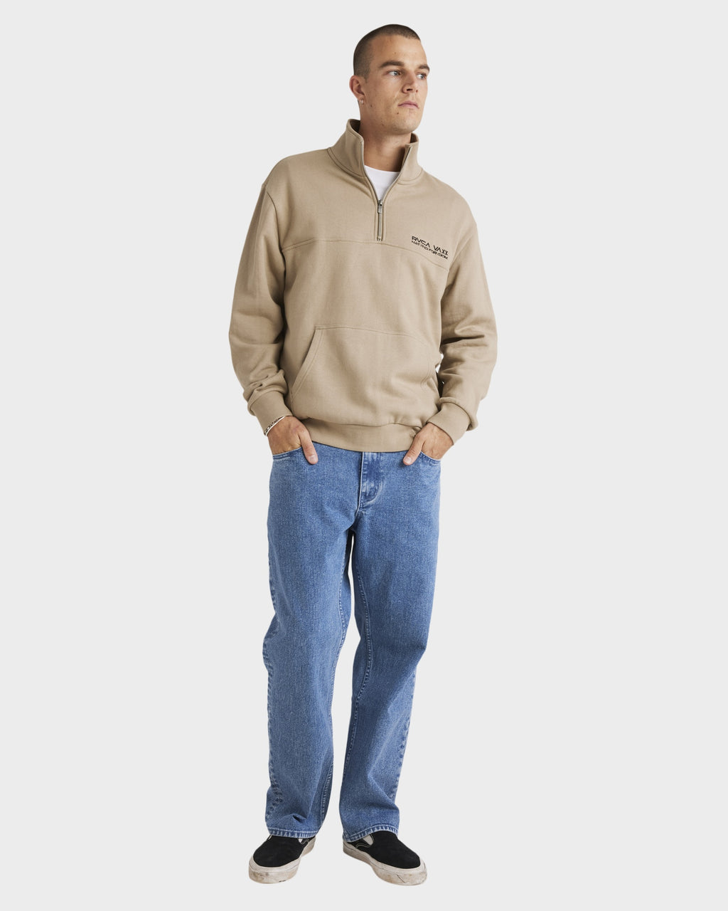 Mens United Half Zip Crew Neck