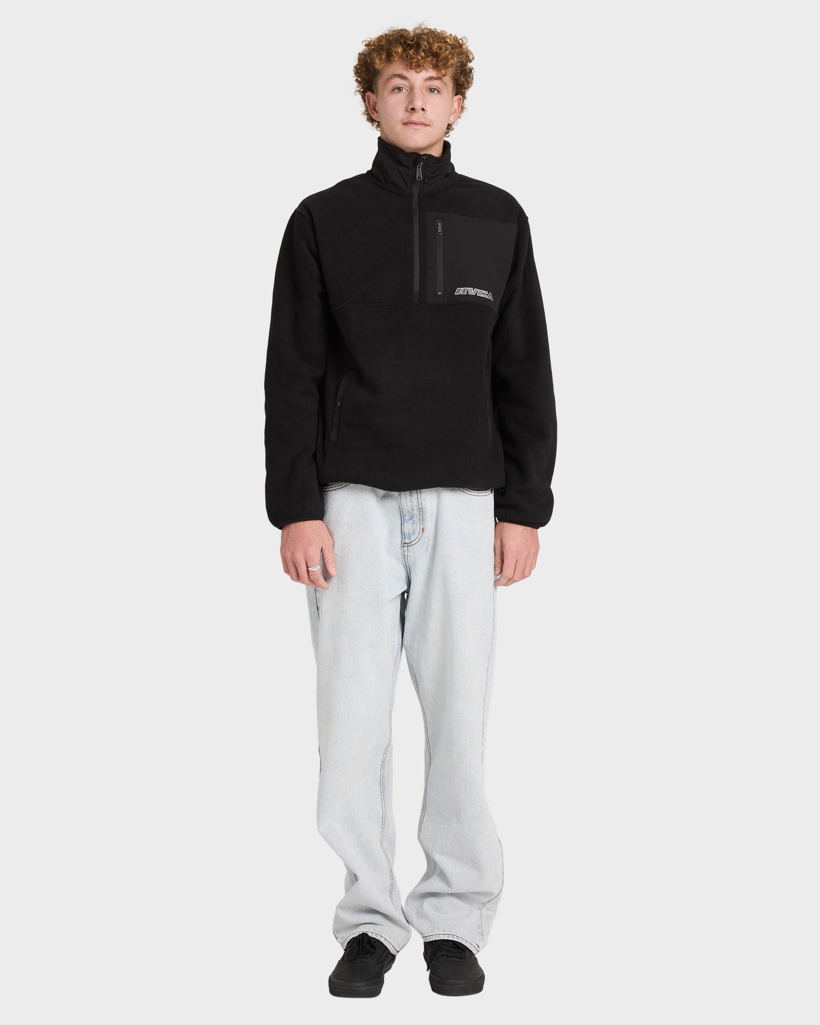 Mens Go Mock Neck Fleece Jumper