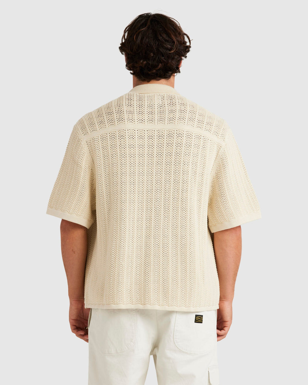 Mens Crochet Short Sleeve Shirt