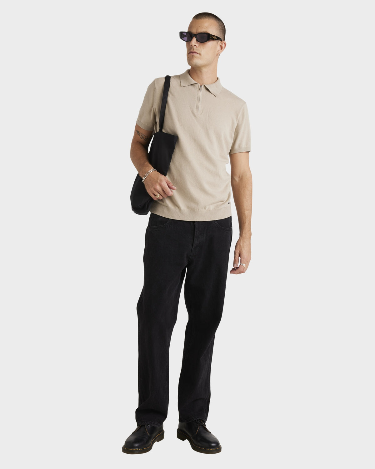 Mens Quarter Zip Knit Shirt