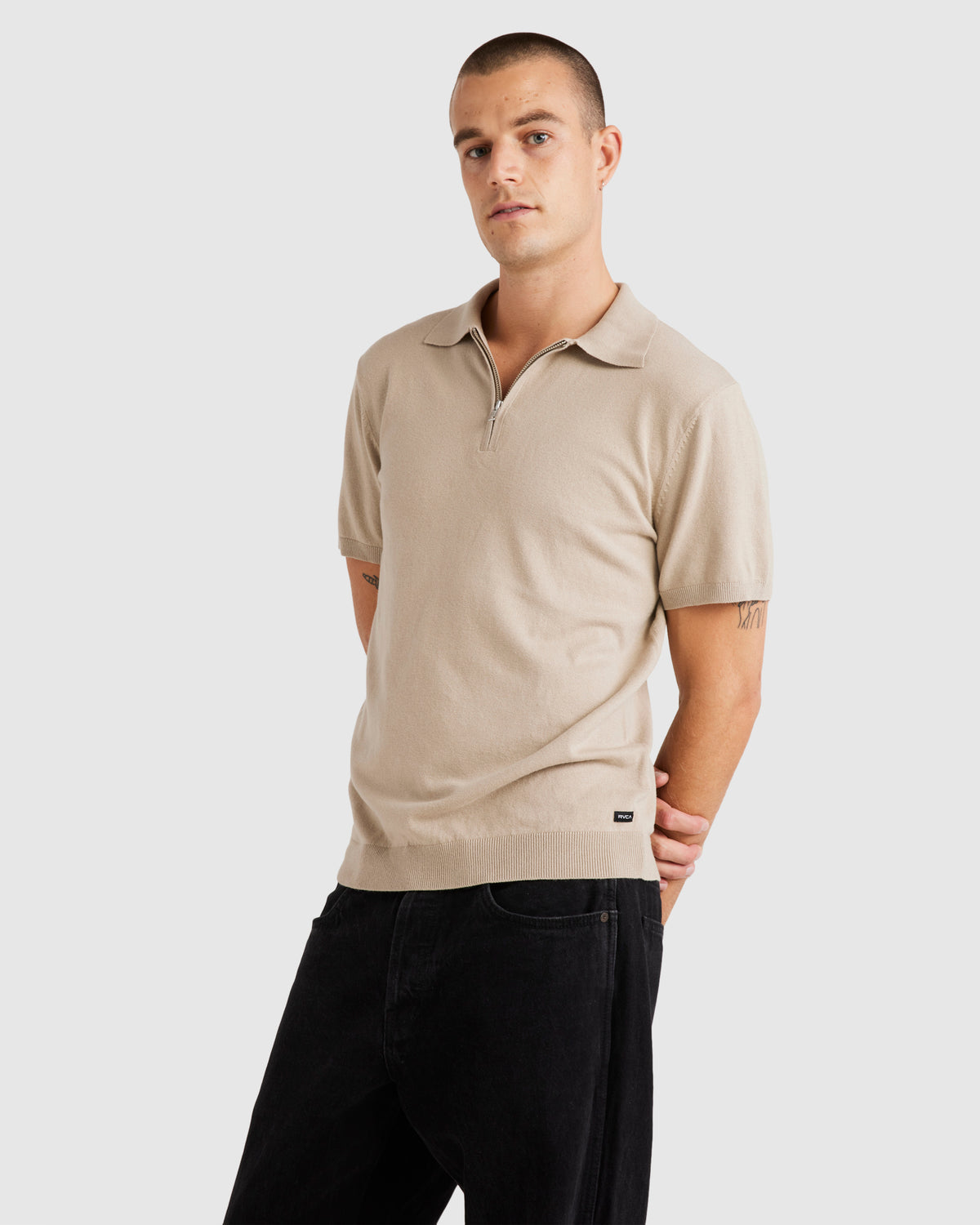 Mens Quarter Zip Knit Shirt