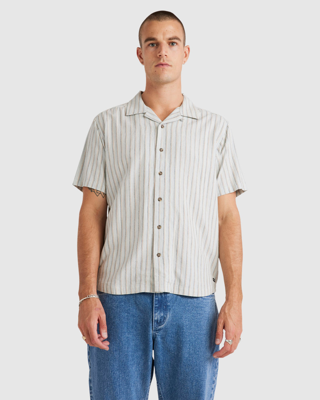 Mens Beat Stripe Short Sleeve Shirt