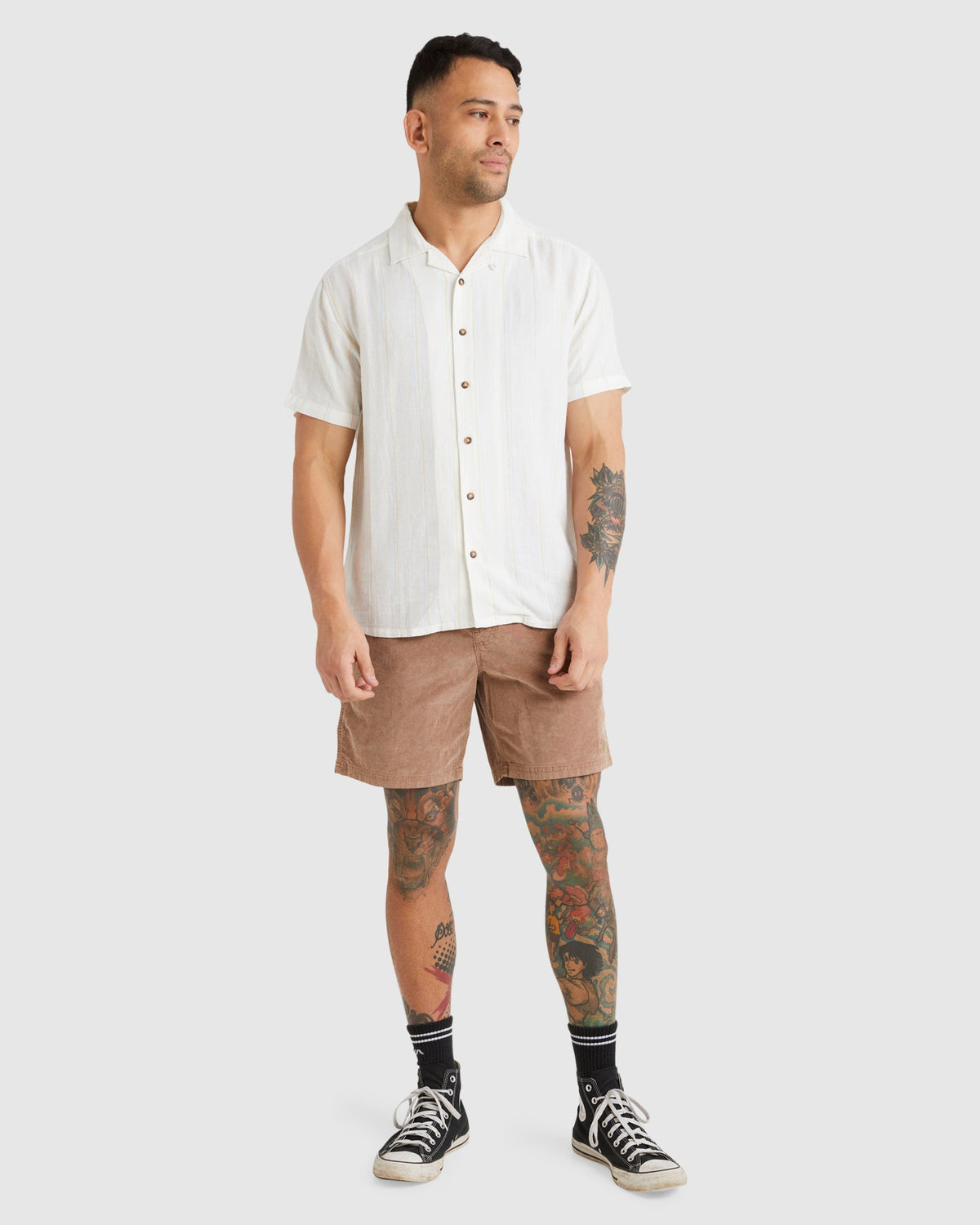 Mens Beat Stripe Short Sleeve Short Sleeve Shirt