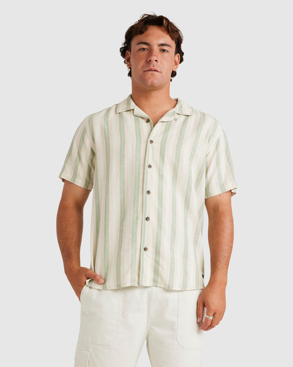 Mens Beat Stripe Short Sleeve Shirt