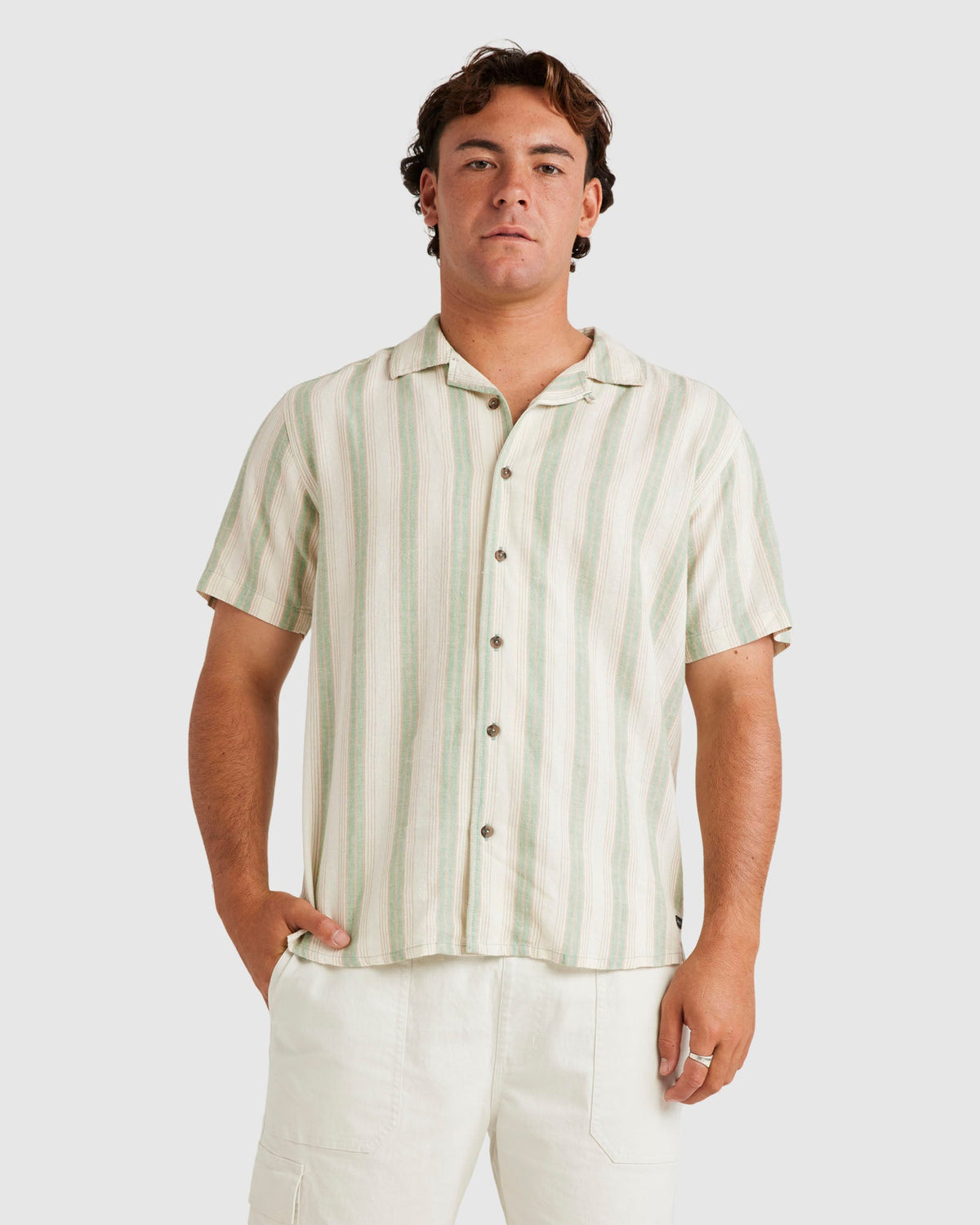 Mens Beat Stripe Short Sleeve Shirt