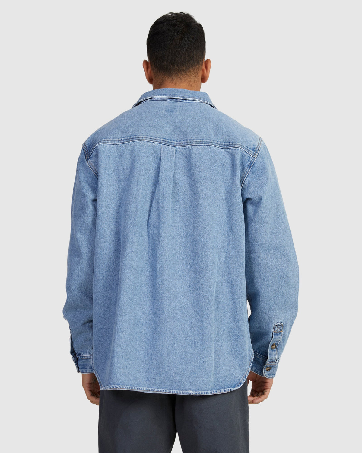 Mens Wide Load Denim Long Sleeve Shirt