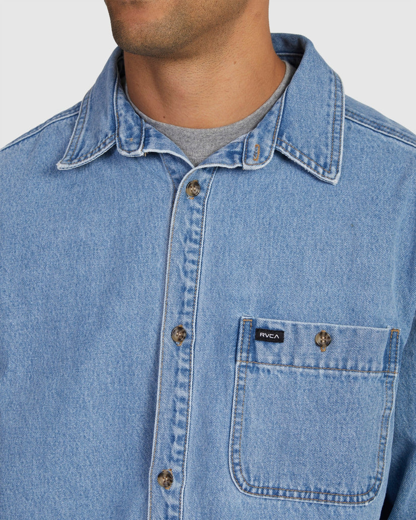 Mens Wide Load Denim Long Sleeve Shirt