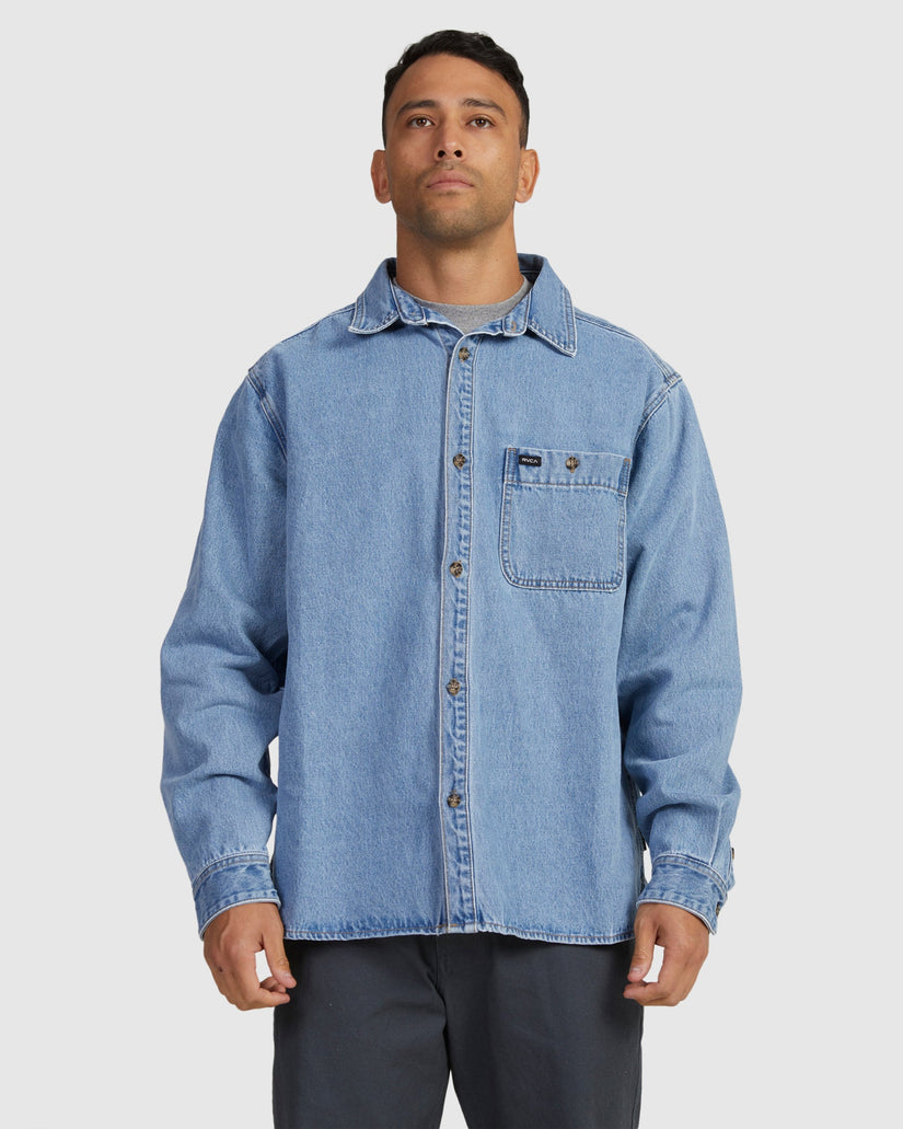 Mens Wide Load Denim Long Sleeve Shirt