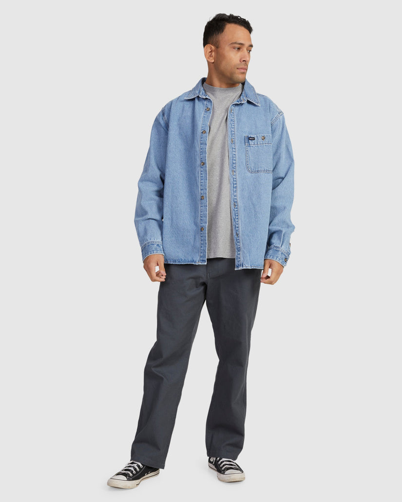 Mens Wide Load Denim Long Sleeve Shirt