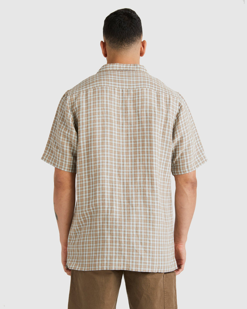 Mens Plaid Short Sleeve Shirt