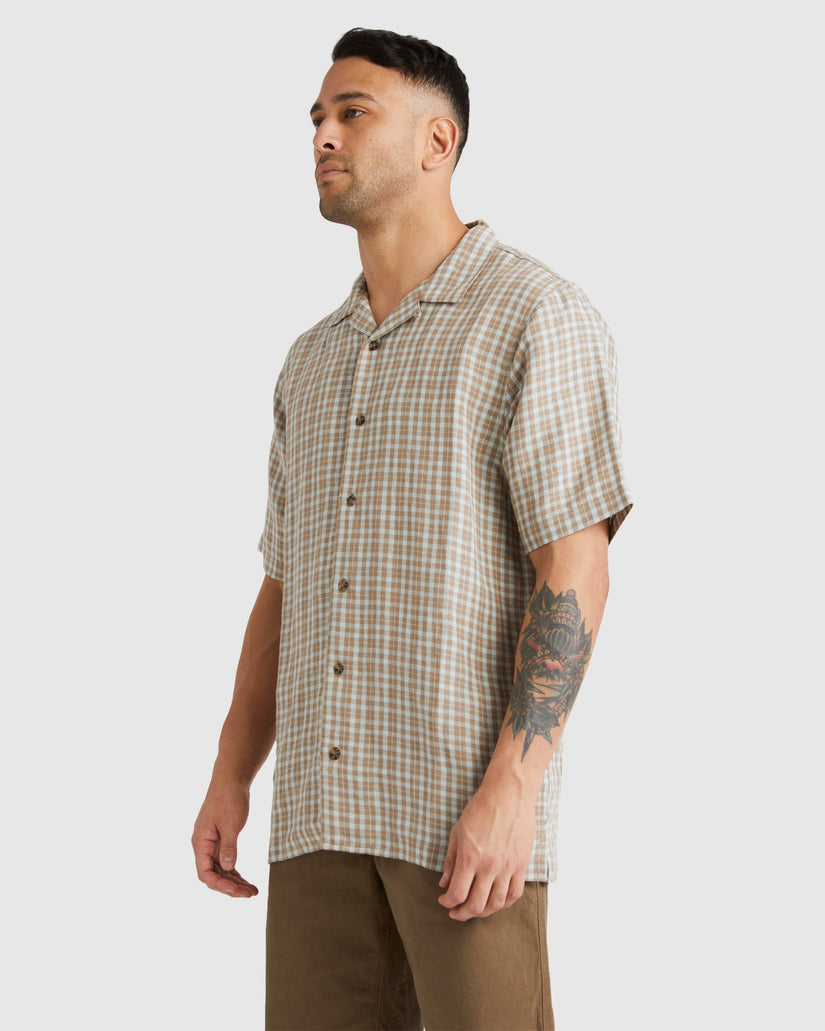Mens Plaid Short Sleeve Shirt