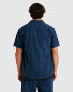 Mens Seered Stripe Short Sleeve Shirt