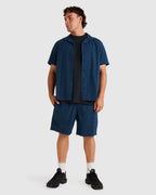 Mens Seered Stripe Short Sleeve Shirt
