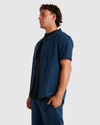Mens Seered Stripe Short Sleeve Shirt