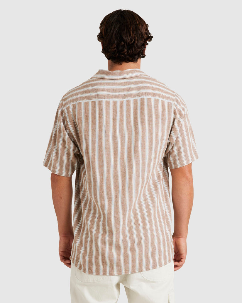 Mens Beat Stripe Vintage Short Sleeve Shirt