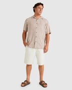 Mens Beat Stripe Vintage Short Sleeve Shirt