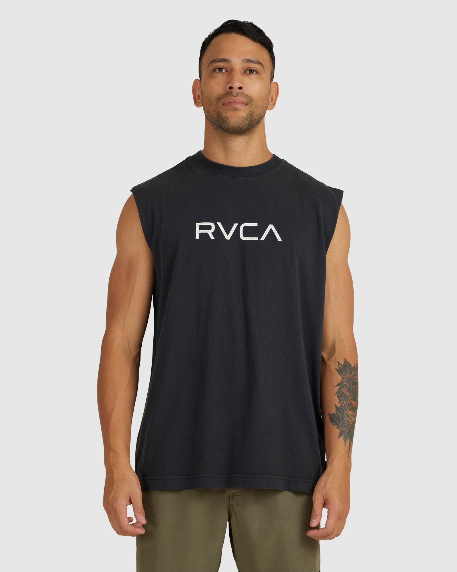 Mens Big RVCA Washed Muscle Shirt