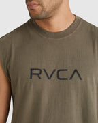 Mens Big RVCA Washed Muscle Shirt