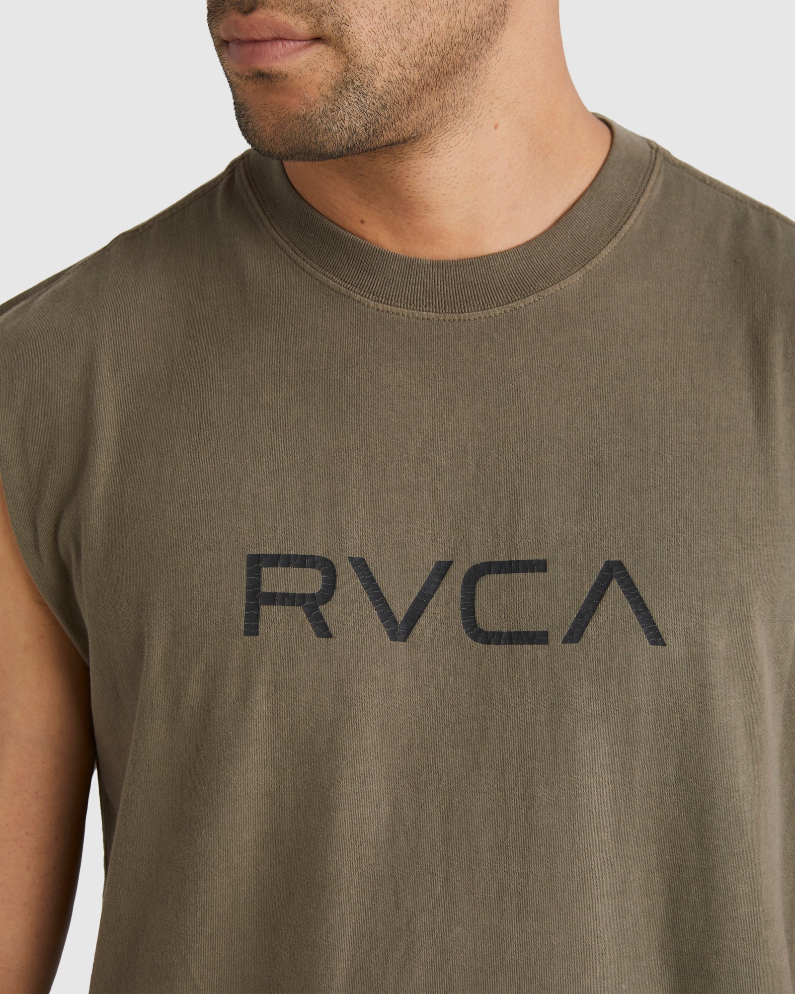 Mens Big RVCA Washed Muscle Shirt
