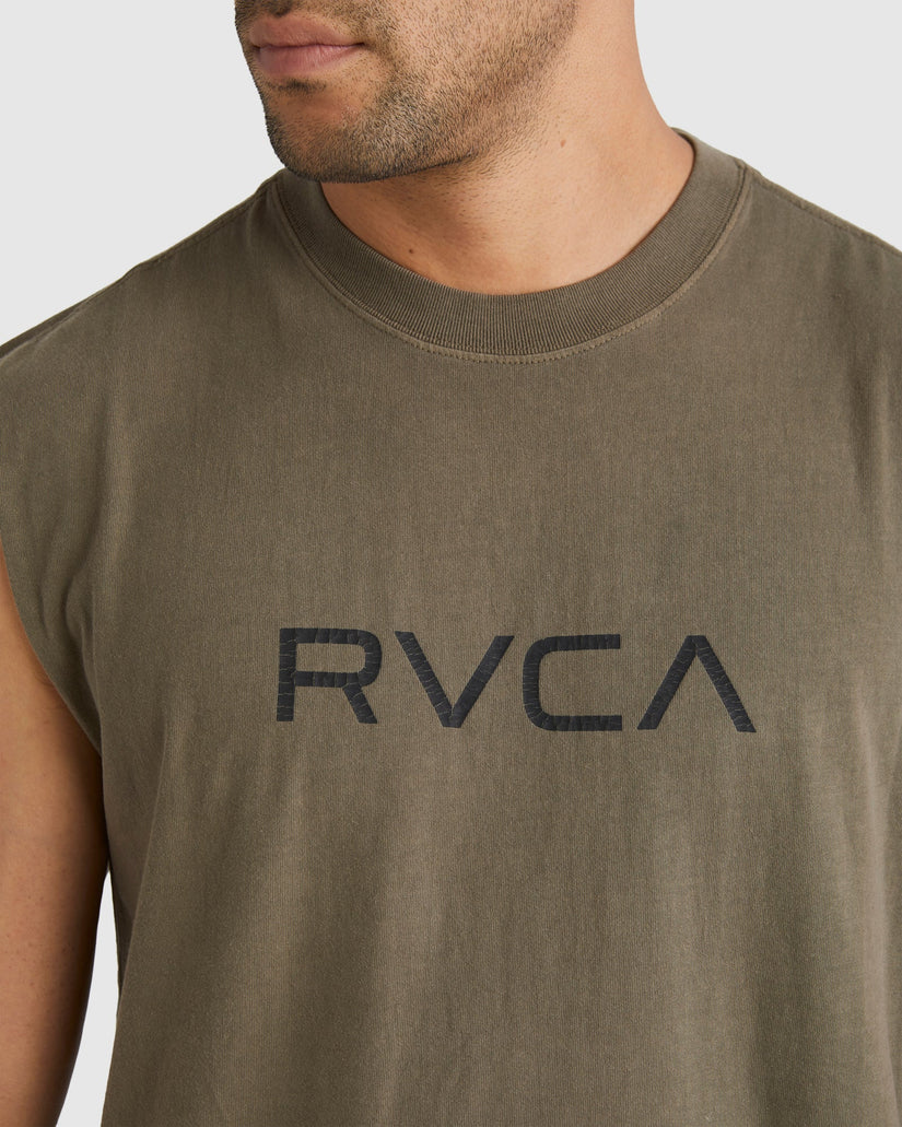 Mens Big RVCA Washed Muscle Shirt