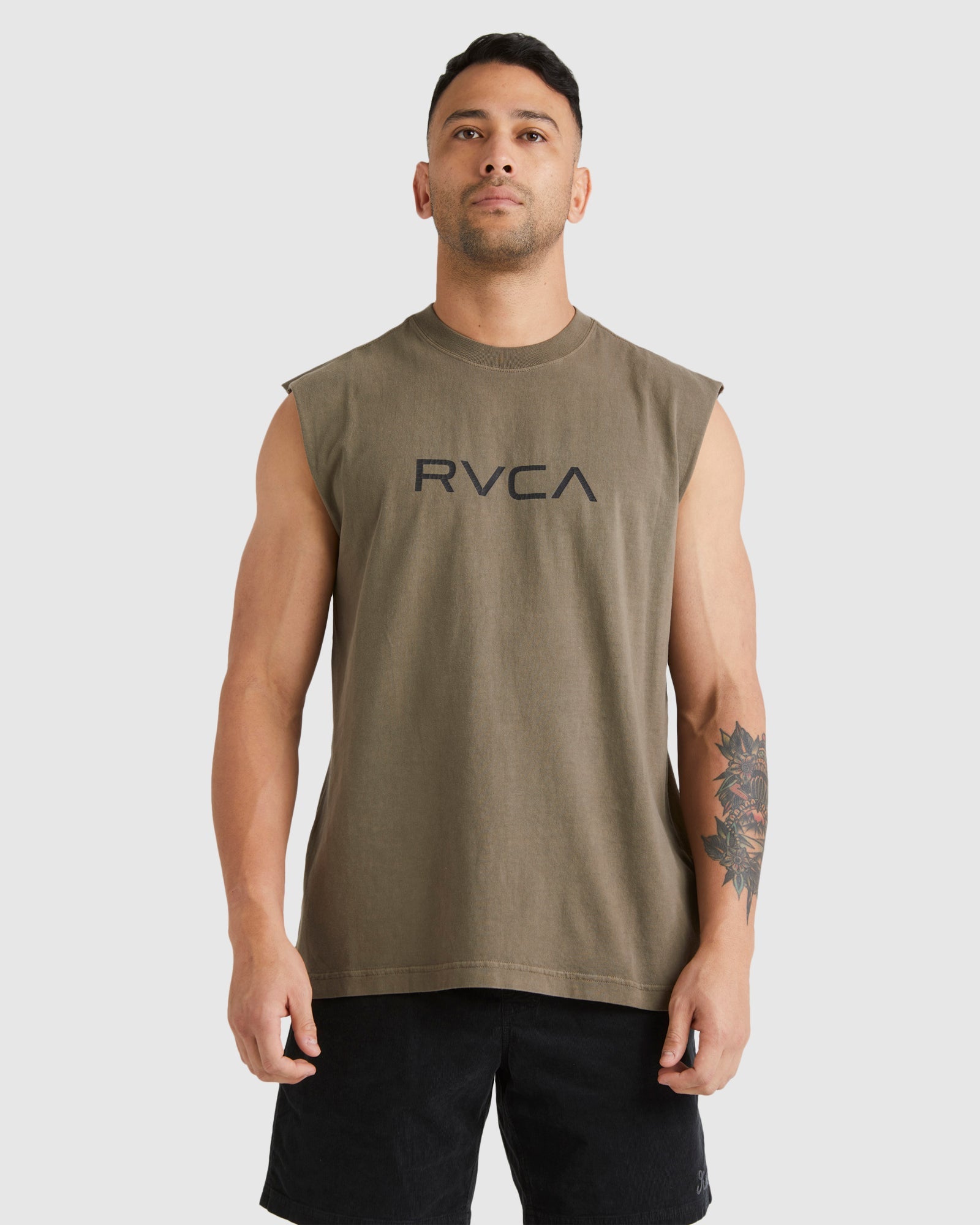 Mens Big RVCA Washed Muscle Shirt