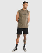 Mens Big RVCA Washed Muscle Shirt