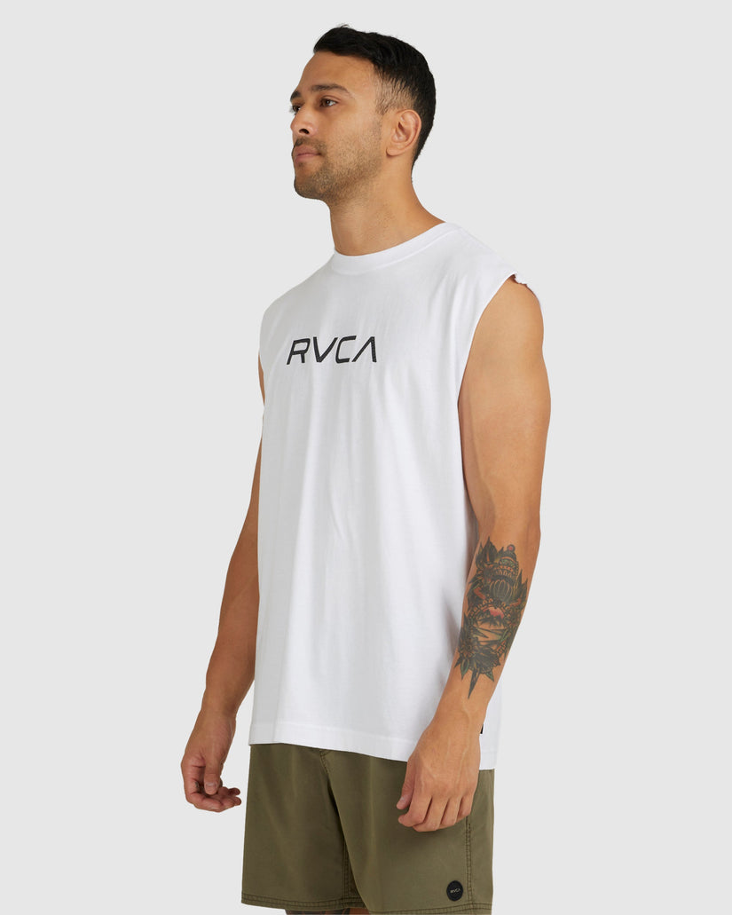 Mens Big RVCA Washed Muscle Tank