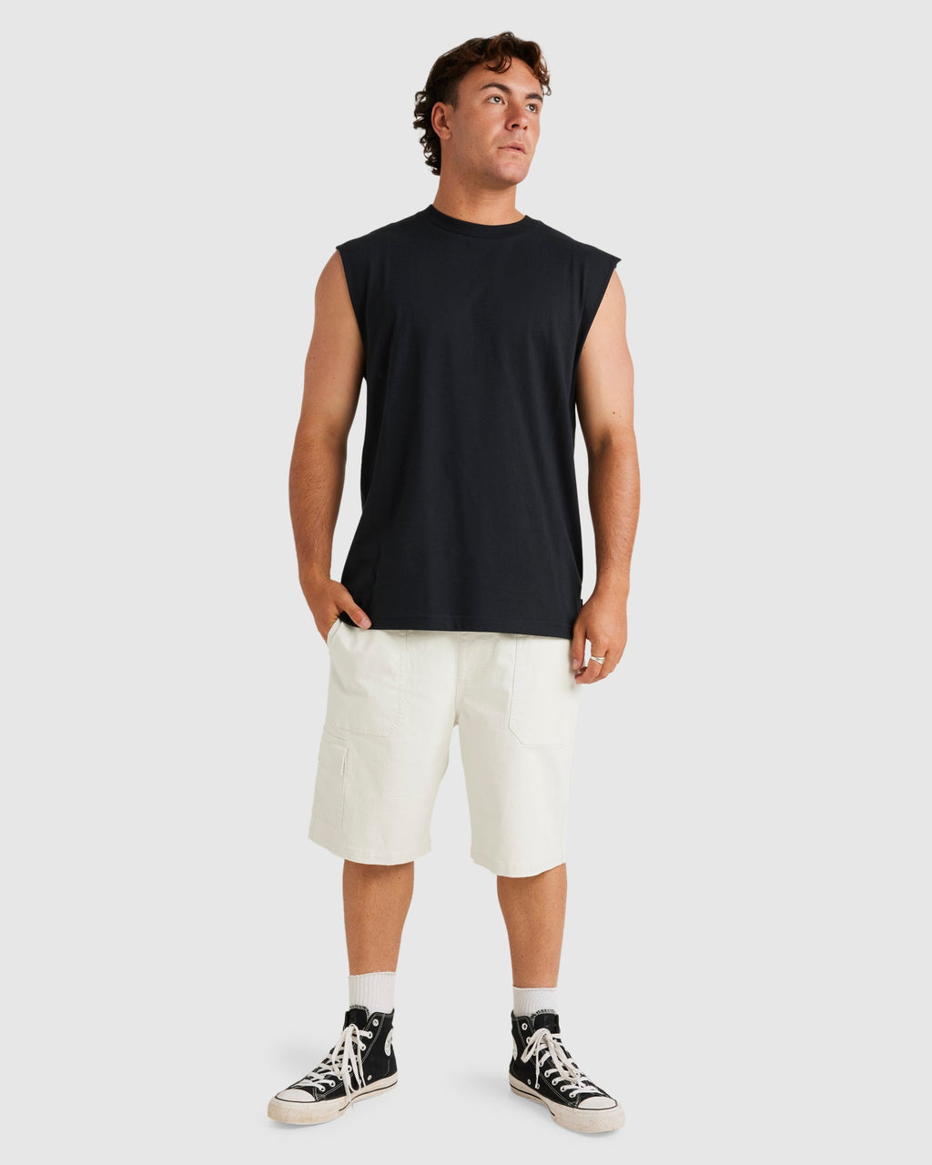 Mens RVCA Basic Muscle Shirts