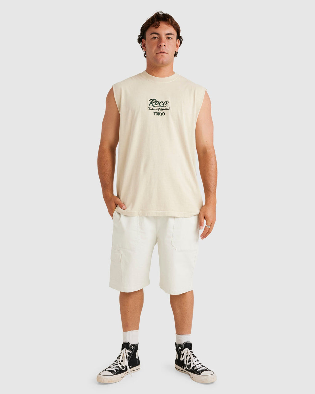 Mens RVCA Kanji Muscle Shirts