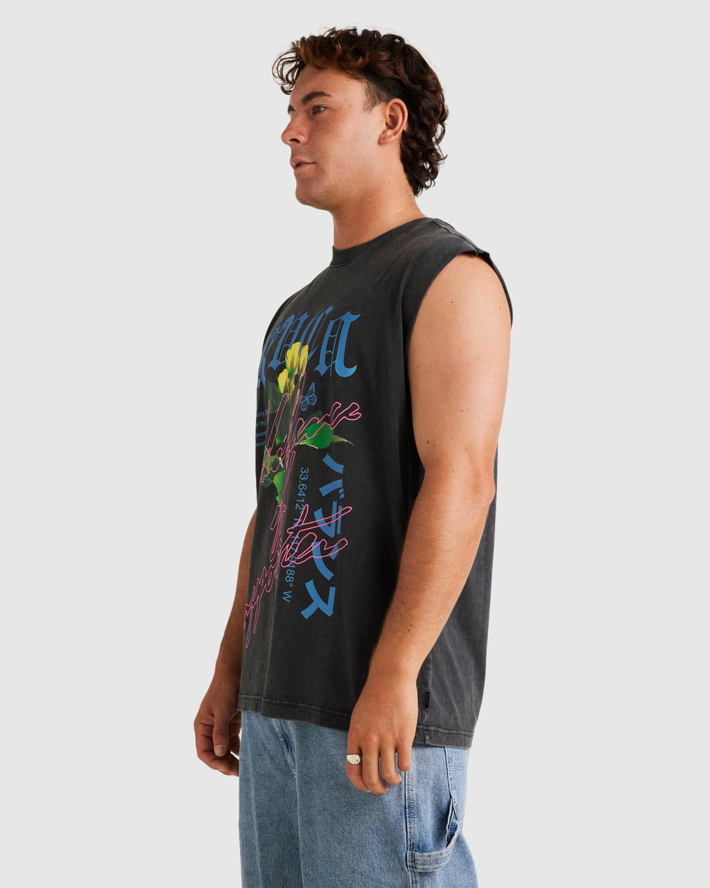 Mens Neon Lights Muscle Shirts