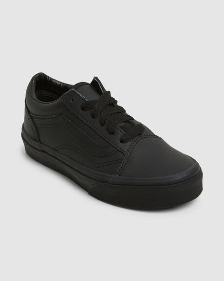 YOUTH OLD SKOOL LEATHER BLK TEEN