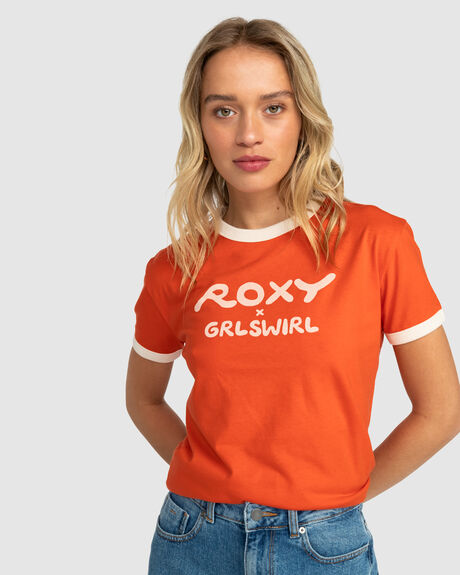 ROXY X GRL SWIRL RINGER - T-SHIRT FOR WOMEN