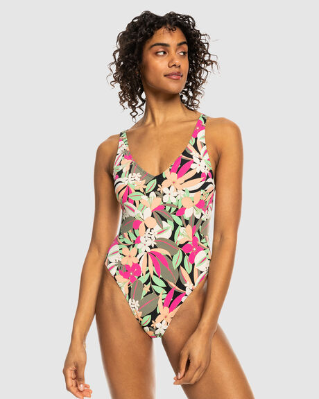 Womens Roxy Active Basic One-Piece Swimsuit