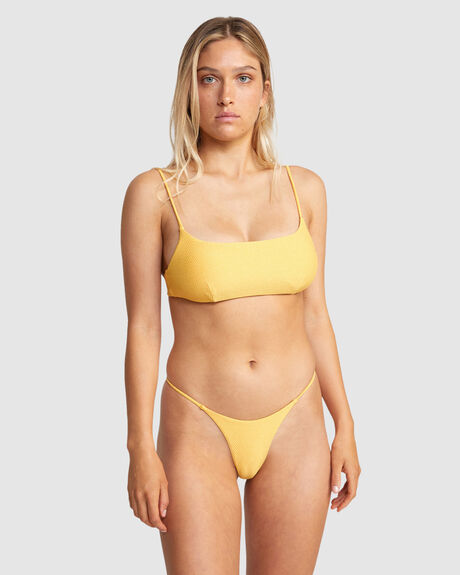 Printed Beach Classics D-Cup Bralette Bikini Top - Mineral Yellow Lire –