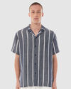 LIN-IN STRIPE PARTY SHIRT NVY