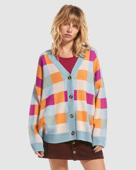 SMALL SLOW CHECK - CARDIGAN FOR WOMEN