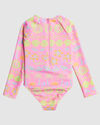 BEACH DAY TOGETHER - LONG SLEEVE ONE-PIECE SWIMSUIT FOR GIRLS 2-7